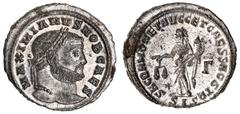Roman Silver & Bronze Coins - Imperial Galerius Maximian, (305-311 A.D.), AE Follis, issued as Caesar c.301-2 A.D., Siscia Mint, (9.44 g), obv. around MAXIMIANVS NOB CAES, laureate head to right of Ga