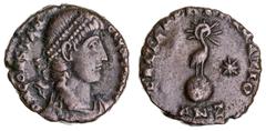 Roman Silver & Bronze Coins - Imperial Constantius II, (A.D. 337-361), AE centenionalis, Constantinople Mint, issued c.352, obv. diademed bust draped to right of Constantius II, rev. soldier spearing 