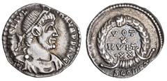 Roman Silver & Bronze Coins - Imperial Julian II, (A.D. 360-363), silver siliqua, Arles Mint, issued c.362, (2.36 g), obv. pearl-diademed bust of Julian II to right, around DN FL CL IVLI ANVS AVG, rev