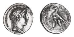 Greek Silver & Bronze Coins Syria, Kingdom of, Demetrios II, first reign, (146-138 B.C.), silver tetradrachm, (14.01 g, Phoenician standard), Sidon mint, issued year SE 168 = 145-144 B.C., obv. diadem