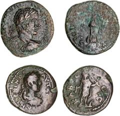 Roman Provincial Macedon, a small collection of Roman issues in Macedon, Stobi, Caracalla, (AD 198-217), AE 26mm (10.84 g), obv. laureate and cuirassed bust right, rev. Nike advancing left, holding wr