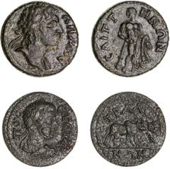 Roman Provincial Lydia, Saitta, Autonomous, (c.2nd - 3rd Century AD), AE 19mm, (4.07 g), obv. laureate head of Demos right, rev. Herakles standing facing, head left, leaning on club and holding lions 