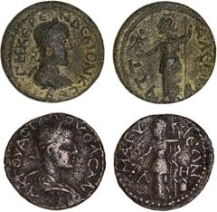 Roman Provincial Pamphylia, Attaleia, Herennius Etruscus, (AD 250-251), AE 23mm (7.21 g), obv. laureate, draped and cuirassed bust right, rev. Athena standing left holding a victory to right and a spe