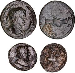 Roman Provincial Pisidia, Adada, Caracalla, (AD 198-217), AE 25mm (5.70 g), obv. laureate head to right, rev. clasped hands, (SNG Paris -, SNG Von Aulock - , SNG Cop. -) (illustration); another second