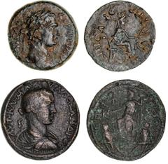 Roman Provincial Cilicia, Epiphanea, Domitian, (AD 81-96), AE 17mm (3.83 g), issued 161 = 93-94 AD, obv. laureate, head right, rev. Tyche seated right, holding grain ears date to right, (RPC -, unpubl