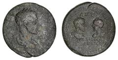 Roman Provincial Cilicia, Tarsus, Elagabalus, (AD 218-222), AE 27mm (9.35 g), obv. laureate, head right, rev. two lines within demiourgos crown, (cf.SNG France 1560, cf.SNG Levante 1080); another simi