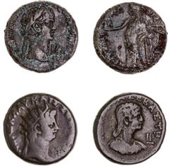 Roman Provincial Egypt, Alexandria, a described collection of mostly drachms and tetradrachms from the following rulers; Claudius with Messalina, billon tetradrachm, dated year 4. rev. Messalina stand