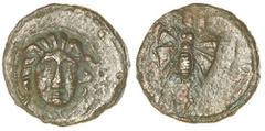 Greek Silver & Bronze Coins Ionia, Ephesus, (1st century A.D.), tesserae, AE 14, (1.73g), obv. Medusa facing head, rev. bee, with open wings no inscription. Very fine or better with attractive deep br