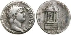 ROMAN SILVER & BRONZE COINS - IMPERIAL Nero, (A.D. 54-68), silver denarius, issued c.65, Rome mint, (3.39 g), obv. laureate head to right of Nero, around NERO CAESAR AVGVSTVS, rev. temple of Vesta, [V