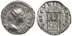 ROMAN SILVER & BRONZE COINS - IMPERIAL Faustina Junior, wife of Marcus Aurelius, (died A.D. 175), silver denarius, issued 161, Rome mint, (3.42 g), obv. FAVSTINA AVGVSTA, draped bust to right, rev. SA