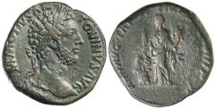 ROMAN SILVER & BRONZE COINS - IMPERIAL Commodus, (177-192 A.D.), AE sestertius, 29-31mm, (22.26 g), issued in 181, obv. M COMMODVS AN TONINVS AVG, laureate head of Commodus to right, rev. around ANN A