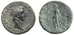 Roman Silver & Bronze Coins - Imperial Nerva, (A.D. 96-98), AE dupondius, Rome mint, issued A.D. 97, (13.61 g), obv. radiate head of Nerva to right, around IMP NERVA CAES AVG P M TR P COS III P P, rev