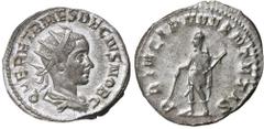Roman Silver & Bronze Coins - Imperial Herennius Etruscus as Caesar, (A.D. 250-251), silver antoninianus, (3.65 g), obv. radiate bust of Herennius Etruscus to right, around Q HER ETR MES DECIVS NOB C,