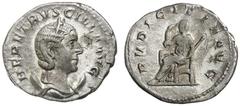 Roman Silver & Bronze Coins - Imperial Herennia Etruscilla, (wife of Trajan Decius), (A.D. 249-251), silver antoninianus, Rome mint, issued 250, (3.41 g), obv. diademed draped bust to right on crescen