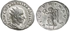 Roman Silver & Bronze Coins - Imperial Aemilian, (A.D. 253), silver antoninianus, issued 253, Rome mint, (2.7 g), obv. radiate draped and cuirassed bust to right, IMP CAES AEMILIANVS P F AVG, rev. Vic