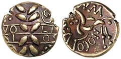 Great Britain Gold Coins ANCIENT BRITAIN, North Eastern Region, Inscribed coins, Corieltavi, Volisios Dumnocoveros type, (c.30-45 A.D.), gold stater, (5.41 g), obv. VOLI SIOS in two lines, crossed by 