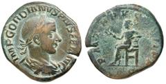 Roman Silver & Bronze Coins - Roman Imperial GORDIAN III, (A.D. 238-244), AE sestertius, (20.61 g), obv. IMP GORDIANVS PIVS FEL AVG, laureate draped and cuirassed bust to right of Gordian III, rev. P 