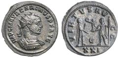 Roman Silver & Bronze Coins - Roman Imperial CARINUS, as Caesar, (A.D. 282-285), billon antoninianus, Lugdunum Mint, issued 284, (4.30 g), obv. radiate cuirassed bust to right of Carinus, rev. Carinus