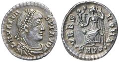 Roman Silver & Bronze Coins - Roman Imperial VALENS, (A.D. 364-378), silver siliqua, Trier mint, issued A.D. c.367-375, (2.32 g), obv. pearl-diademed head of Valens to right, around DN VALEN S PF AVG,