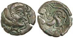 Great Britain Silver & Bronze ANCIENT BRITISH, Armorican, (Channel Islands and N.W. Gaul), Celtic issues of the Belgic migration, Armorican billon stater, Class II, 75-50 B.C., (6.33 g), obv. crude he