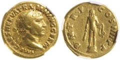 Ancient Gold Coins - Roman TRAJAN, (A.D. 98-117), gold aureus, issued 101-102, Rome mint, (7.09 g), obv. laureate head of Trajan to right, around IMP CAES NERVA TRAIAN AVG GERM, rev. Hercules standing