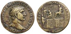 Dr C. Haymes Collection - Roman Imperial Coins TRAJAN, (A.D. 98-117), AE sestertius, issued 113, Rome mint, (25.61 g), obv. laureate head to right of Trajan, around IMP CAES NERVA TRAIAN AVG GERM DACI