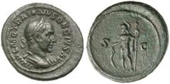 Dr C. Haymes Collection - Roman Imperial Coins TRAJAN DECIUS (A.D. 249-251), AE semis, Rome mint, issued 250, (4.05 g), obv. Trajan Decius laureate bust to right, around IMP C M Q TRAIANVS DECIVS AVG,