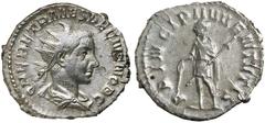 Dr C. Haymes Collection - Roman Imperial Coins HERENNIUS ETRUSCUS AS CAESAR, (A.D. 250-251), silver antoninianus, (3.79 g), obv. radiate bust to right, around Q HER ETR MES DECIVS NOB C, rev. PRINCIPI