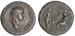 Roman Silver & Bronze - Imperial NERO, (A.D. 54-68), AE sestertius, issued c.66, Lugdunum mint, (29.52 g), obv. laureate head to right of Nero, around NERO CLAVDIVS CAESAR AVG GERM P M TR P IMP P P, r