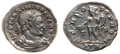 Roman Silver & Bronze - Imperial MAXIMINUS II, (A.D. 309-313), AE follis, Trier Mint, isssued 310-313, (4.55 g), obv. laureate head right, around IMP MAXIMINVS AVG, rev. Genius standing left, towered,