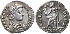 Roman Silver & Bronze - Imperial GRATIAN, (A.D. 367-383), silver siliqua, Trier mint, issued 368-375, (1.91 g), obv. pearl-diademed bust of Gratian to right, around DN GRATIA NVS PF AVG, rev. VRBS ROM