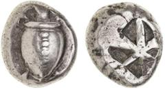 Greek Silver & Bronze Coins ATTICA, Islands off, Aegina (Aigina), (c.525-480 B.C.), silver stater (12.09 g), obv. sea turtle, head in profile, with thick collar and row of dots down its back, rev. inc