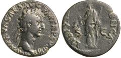 Roman Silver & Bronze Coins - Imperial NERVA, (A.D. 96-98), AE as, Rome Mint, issued A.D. 96-97, (8.26 g), obv. radiate head of Nerva to right, around IMP NERVA CAES AVG P M TR P COS III P P, rev. aro
