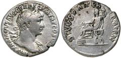 Roman Silver & Bronze Coins - Imperial TRAJAN, (A.D. 98-117), an issue in honour of his deceased father, silver denarius, issued 115, Rome mint, (2.78 g), obv. laureate bust of Trajan, draped on far s