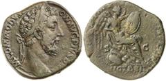 Roman Silver & Bronze Coins - Imperial COMMODUS, (177-192 A.D.), AE sestertius, 28-29mm, (21.69 g), issued 185, obv. M COMMODVS [ANT]ON AVG PIVS BR[IT], laureate head of Commodus to right, rev. [P M T