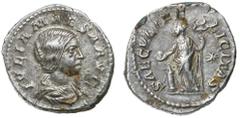 Roman Silver & Bronze Coins - Imperial JULIA MAESA, grandmother of Elagabalus, (218-222 A.D.), silver denarius, Rome Mint, (3.32 g), obv. draped bust of Julia Maesa to right, around IVLIA MAESA AVG, r