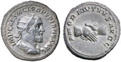 Roman Silver & Bronze Coins - Imperial PUPIENUS, (238 A.D.), silver antoninianus, Rome Mint, (5.06 g), obv. radiate bust to right of Pupienus draped and cuirassed seen from behind, around IMP CAES M C