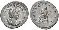Roman Silver & Bronze Coins - Imperial HERENNIA ETRUSCILLA, (wife of Trajan Decius), (A.D. 249-251), silver antoninianus, Rome mint, issued 250, (3.66 g), obv. diademed draped bust to right on crescen