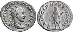 Roman Silver & Bronze Coins - Imperial HERENNIUS ETRUSCUS AS CAESAR, (A.D. 250-251), silver antoninianus, (4.34 g), obv. radiate bust to right, around Q HER ETR MES DECIVS NOB C, rev. PRINCIPI IVVENTV