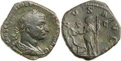 Roman Silver & Bronze Coins - Imperial TREBONIANUS GALLUS, (A.D. 251-253), AE sestertius, Rome mint, (15.25 g), obv. laureate bust of Trebonianus Gallus to right, around [IMP] CAES C V[IBIV]S TREBO[NI