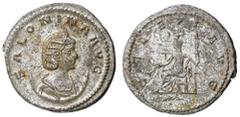 Roman Silver & Bronze Coins - Imperial SALONINA, wife of Gallienus, (died A.D. 268), billon antoninianus, Antioch Mint, 11th emission, (3.36 g), obv. diademed veiled and draped bust of Salonina to rig