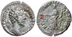 Roman Silver & Bronze - Imperial COMMODUS, (A.D. 177-192), silver denarius (2.67 g), issued 181, obv. [AN]TONINVS COMMODVS [AVG], laureate head of Commodus to right, rev. TR P VII IMP IV COS III P P, 