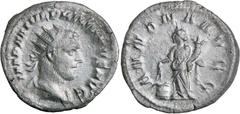 Roman Silver & Bronze - Imperial PHILIP I, (A.D. 244-249), silver antoninianius, Rome mint, (3.89 g), obv. radiate bust to right, around IMP M IVL PHILIPPVS AVG, rev. Annona standing left before modiu