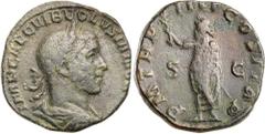 Roman Silver & Bronze - Imperial PUPIENUS, (238 A.D.), AE sestertius, Rome Mint, (20.56 g), obv. around IMP CAES M CLOD PVPIENVS AVG, laureate bust of Pupienus to right, draped and cuirased, rev. arou