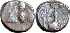 Greek Silver & Bronze Coins - Celtic - Susanian IONIA, Ephesus, (340-325 B.C. Kinns chronology), silver tetradrachm, (15.020 grams), obv. bee with straight wings dividing E - **[F]*, rev. forepart of 