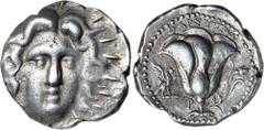 Greek Silver & Bronze Coins - Celtic - Susanian CARIAN ISLANDS, Rhodes, (mid-late 220's B.C.), silver tetradrachm, (13.32 g), Tharsytas magistrate, obv. radiate head of Helios three-quarter face to ri