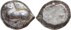 Greek Silver & Bronze Coins - Celtic - Susanian CYPRUS, Salamis, (c.525-500 B.C.), Euelthon (or successors). silver Stater, 17X19 mm, (11.07 g), obv. Ram recumbent left, rev. Blank. (S.3587 [?650], As