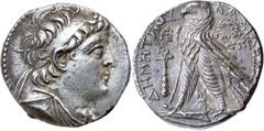 Greek Silver & Bronze Coins - Celtic - Susanian SYRIA, Kingdom of, Demetrios II, second reign, (129-125 B.C.), silver tetradrachm, (14.12 g, Phoenician standard), Tyre mint, issued year SE 186 = 127-1