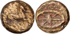 Greek Silver & Bronze Coins - Baktria - Zeugitana CYRENAICA, Cyrene, (c.322-313 B.C.), issue of Ophellas Ptolemaic governor, Nokonos magistrate, AE 18, (7.16 g), obv. horse galloping right, rev. oval 