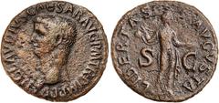 Roman Silver & Bronze Coins - Imperial - Augustus - J CLAUDIUS, (A.D. 41-54), AE as, Rome mint, issued A.D. 50-54, (10.34 g), obv. bare head to left of Claudius around TI CLAVDIVS CAESAR AVG P M TR P 